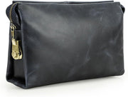Leather Men Clutch Purse Bag, Mens Business Code Lock Wallet Anti Theft Clutch Phone Holder Handbag Travel - Blue