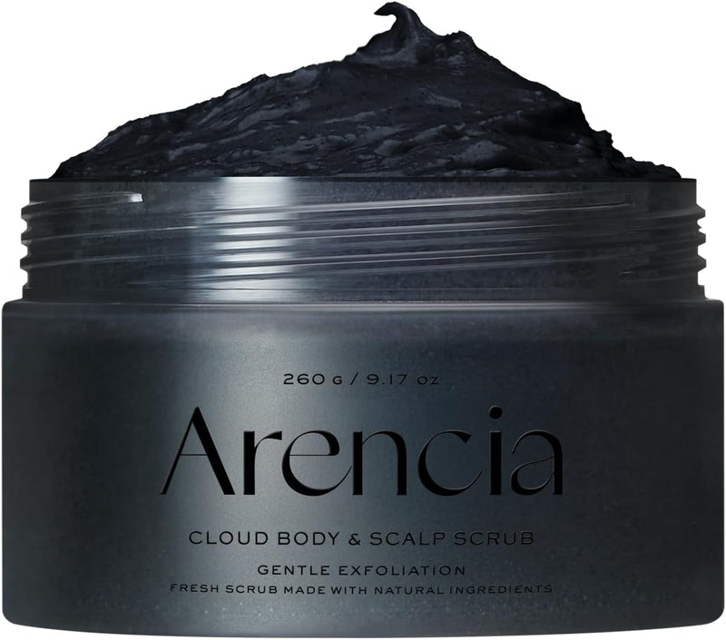 Fresh Cloud Sea Salt Body & Scalp Scrub (Mint)- Gentle Exfoliation for Softer, Refreshed Skin and Scalp, Korean Skin Care - Black