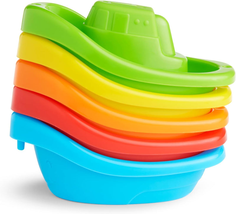 Munchkin 5-Pack - Fleet of Colorful Bath Boats Fun & Educational Bath Toy Set