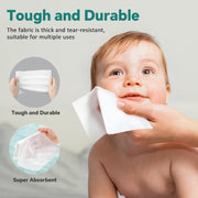 Disposable Face Towels, 100% Cotton Facial Tissues for Dry & Wet Use, Facial Wash Cloth for Sensitive Skin, Super Soft & Thick Facial Towels for Adults and Baby, Makeup Remover Dry Wipes, 600 Count