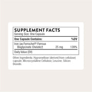 Iron Bisglycinate - 25 mg Iron Supplement for Enhanced Absorption Without Gastrointestinal Side Effects - NSF Certified for Sport - Gluten-Free - 60 Servings