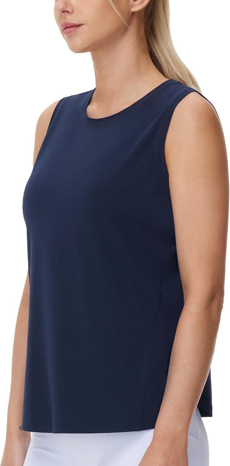 THE GYM PEOPLE Women's Workout Tank Tops Loose Fit Sleeveless Breathable Yoga Shirts with Side Slits