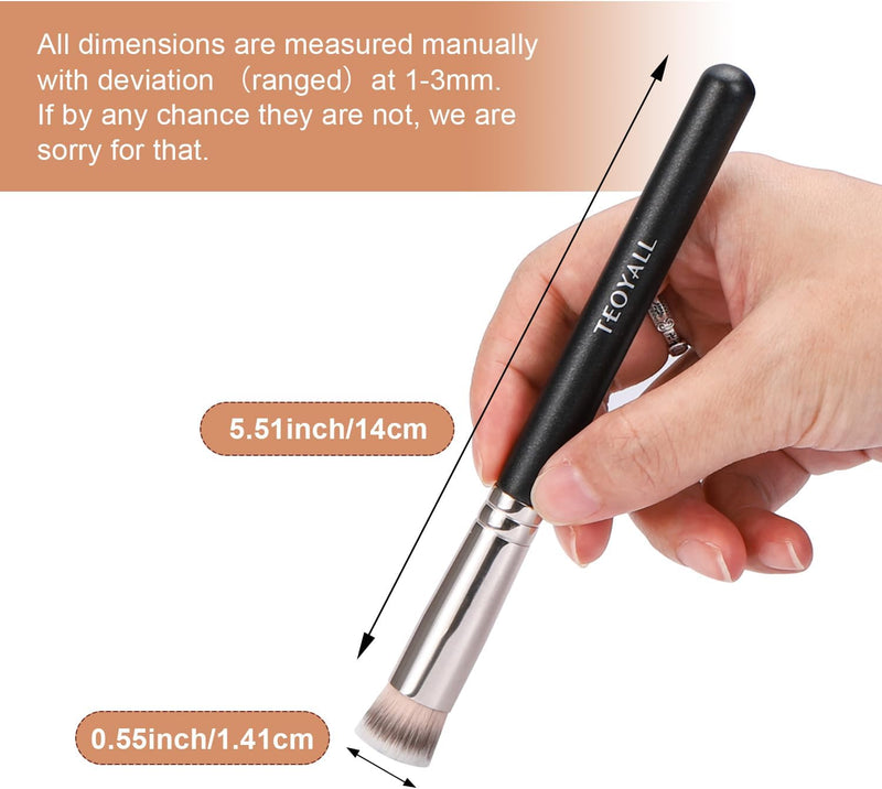 TEOYALL Angled Foundation Contour Brush, Synthetic Kabuki Brush for Concealing Blending Setting Buffing with Liquid, Cream and Powder Cosmetic (170S)
