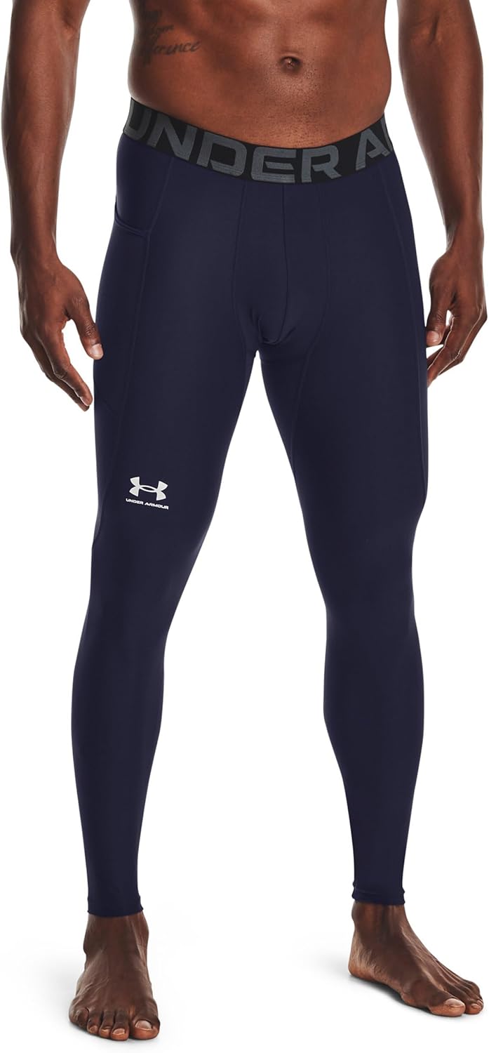 mens Ua Hg Armour Legging Tights (pack of 1) - Midnight Navy / / White