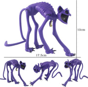 2PCS Smiling Critters Models Purple Cat & Orange Dog Collectible Monster Set for Gifts, Game Fans, and Cake Decoration