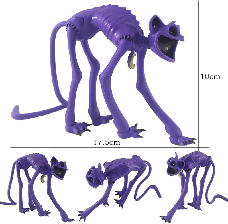 2PCS Smiling Critters Models Purple Cat & Orange Dog Collectible Monster Set for Gifts, Game Fans, and Cake Decoration