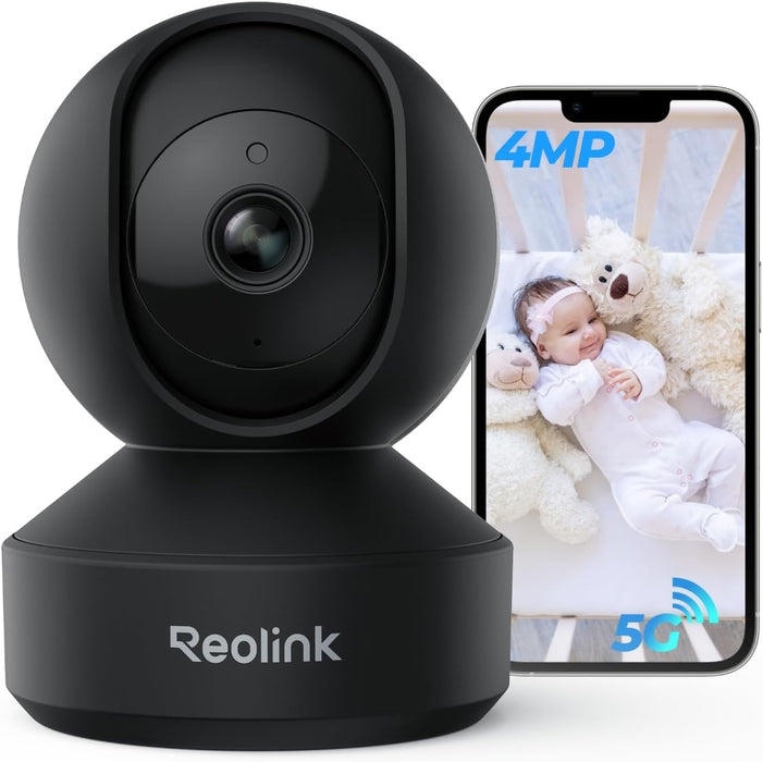 REOLINK E1 Pro 360 Pan Tilt Indoor Camera for Baby Monitor, 4MP 2K UHD Plug-in, 2.4G / 5GHz WiFi, Micro SD Card and Cloud storage, Motion Alert, Night Vision Security Cam