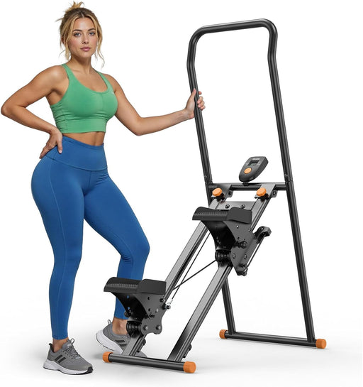 Niceday Vertical Climber, Stair Climber for Full-Body Workout, Compact & Foldable Cardio Exercise Stepper Machine, Adjustable Handlebar & Pedals, 300LBS Loading Capacity -Random Color