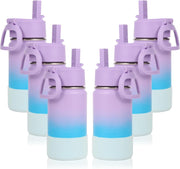 14oz KIds Stainless Steel Insulated Leakproof Water Bottle with Straw Lid and Silicone Boot,BPA-Free Easy Use for Boys&Girls,Double Wall Vacuum Bottles(Navy,1) - 6 Lavender Blue