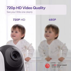 HiPP - Baby Monitor Camera, VAVA Add-on Camera, 720p Zoom Panoramic Camera, Infrared Night Vision and Thermal Monitor, 2-Way Talk, 900ft Range..