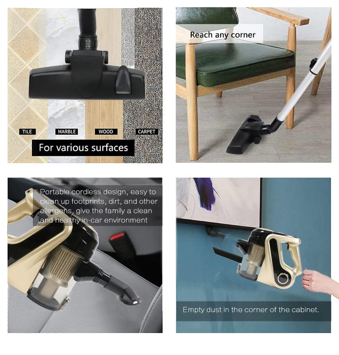 VAYMAY Vacuum Cleaner, High Suction Portable Stick Vacuum 5M Long Cord Lightweight Powerful 600W 18000Pa Suction 0.5L Large Capacity for For Home, Hard Floor, Carpet & Car (A)