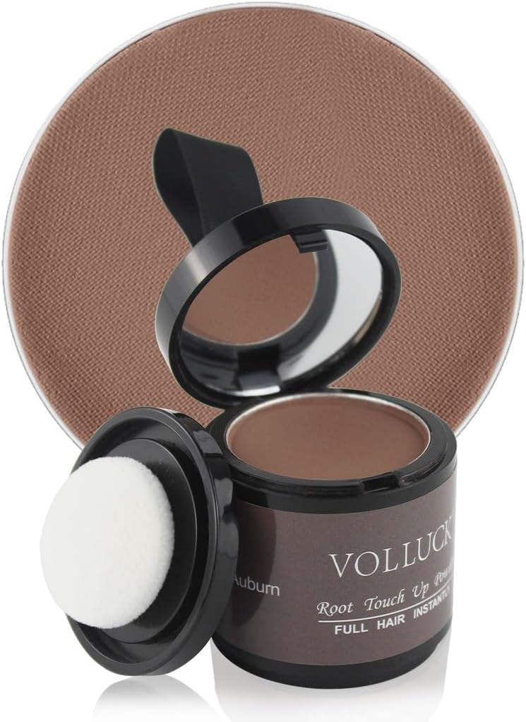 Root Touch Up Hair Powder Root Cover Up Hairline Shadow Powder Stick, Root Touch Up Dark Brown for Thinning Hair for Women and Men, Bald Spots, Eyebrows, Beard Line, Dark-Brown, Pack Of 1 - Auburn 9.92 g (Pack of 1)