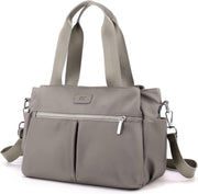 Hobo Handbags Light Nylon Crossbody Bag for Women, Multi Compartment Tote Purse Bags - nylon gray - m