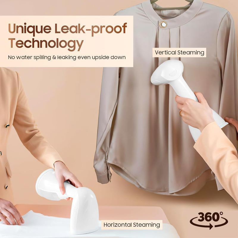 Sunfee Clothes Steamer, Handheld Garment Steamer 1500W 300ml Travel Steam Vertical Strong Steam Iron Auto Cut-Off Powerful For Home, Office & Travel