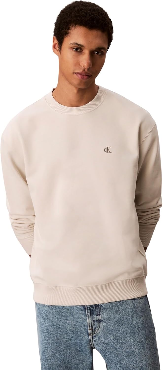 mens Ls eu 350terry monog Sweatshirts (pack of 1) - Chalk