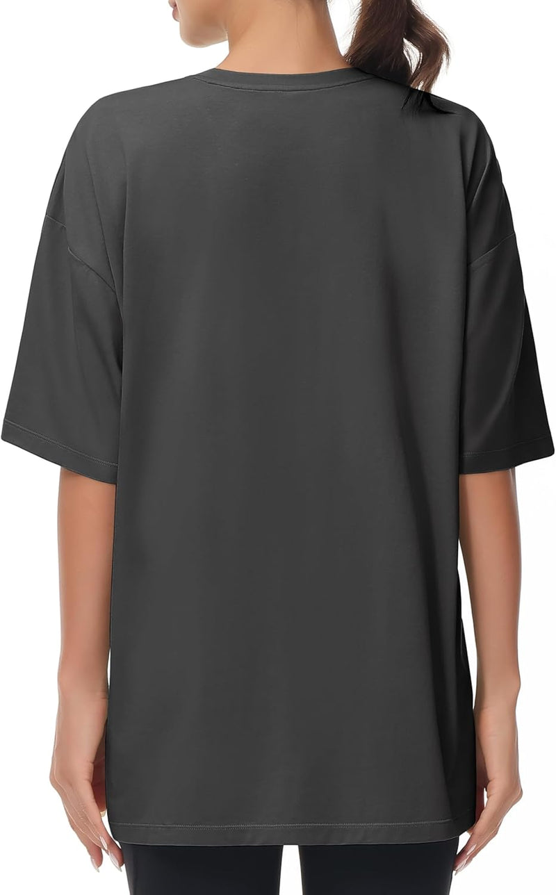 THE GYM PEOPLE Women's Casual Oversized T-Shirts Summer Crewneck Short Sleeve Workout Basic Tee Tops
