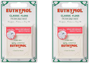 Euthymol Pink Dental Floss 50m x 4, Vegan Wax Coating, Mint Flavor, Wide Dental Floss for Braces, Bridges & Implants, Whitening & Stain Prevention, Efficient Plaque Remover, Easy to use - 1 count (Pack of 2)