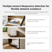Xiaomi Robot Vacuum H40, 10000Pa powerful suction, LDS Navigation, Smart Mapping, Anti-tangle brush, Auto Dust Emptying, 180min Runtime, Works with Xiaomi Home App, Voice Control