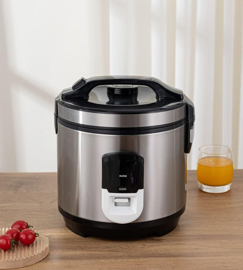 showkah® SC-1600 10L Commercial Rice Cooker – Heavy-Duty Non-Stick Pot with Stainless Steel Basket & Lid, 1600W, Cook/Warm Modes, 100+ Servings for Restaurants, Catering & Events