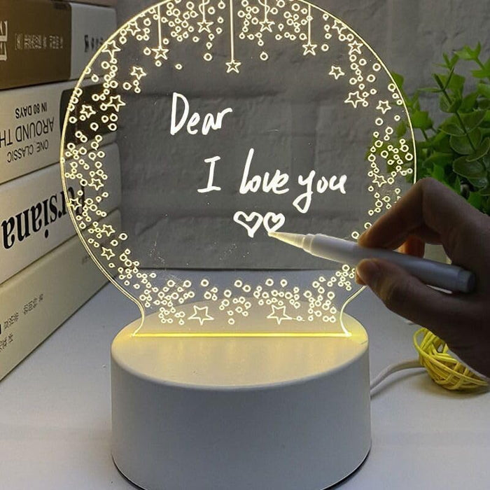 Yameem يميم Gifts, 3D LED Message Board Night Light, Personalized Acrylic Message Board Night Light, The Perfect Romantic Gift Birthday Gift, Night Light, and Room Decor for Her.