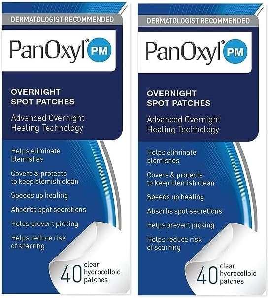 PM Overnight Spot Patches, Advanced Hydrocolloid Healing Technology, Fragrance Free, 40 Count - 40 Count - Pack of 2