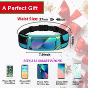 Running Pouch Belt Waist Pack Bag,Workout Fanny Pack,Bounce Free Jogging Pocket BeltTravelling Money Cell Phone Holder for Running Accessories, Blue, One Size