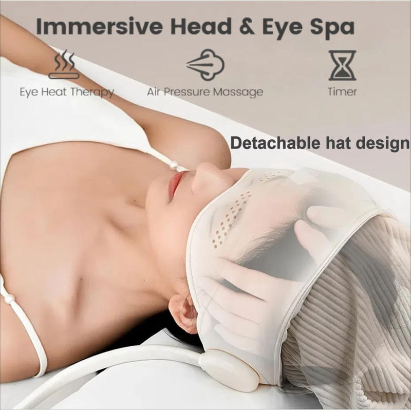 Electric Airbag Head Massager, Scalp and Eye Massager with Heat, Head Massager Scalp Stress Relax, Excedrin Tension Headache Massager for Forehead and Temple