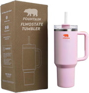 Fountain 40oz Stainless Steel Quencher H2.0 Vacuum Insulated Tumbler with Lid and Straw for Water, Iced Tea or Coffee, Smoothie (oud Cream)