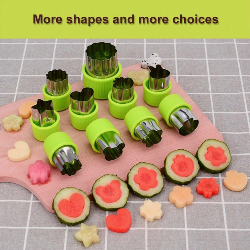 12PCS Vegetable Fruit Cookie Cutter Shapes, Mini Cookie Stamps Mold for Kids Crafts Baking Decorating Food, Stainless Steel Crafts for Kitchen