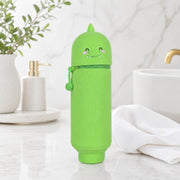 Nivofu 2 in 1 Soft Silicone Pencil Case, Telescopic Table Pen Holder for School and Office, Zipper, H 19.5 cm