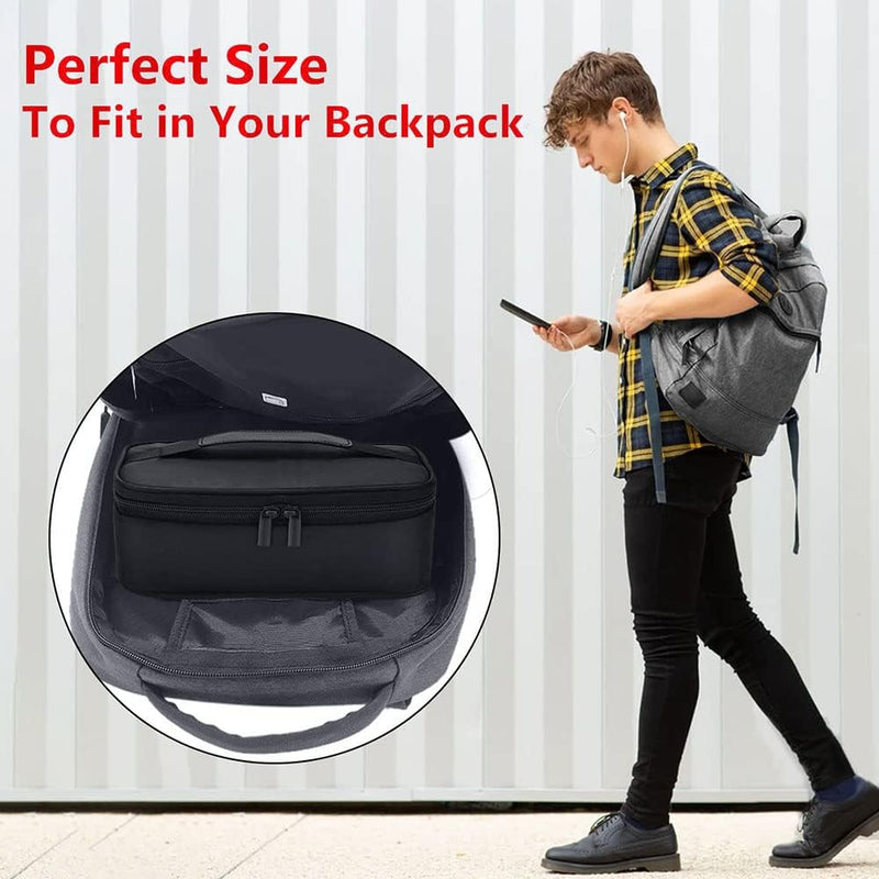 Small Lunch Bag for Men Women Insulated Lunch Box Mini Lunchbox Thermal Lunch Boxes Adult Lunch Pail Petty Food Containers Portable Cooler Bags Reusable Snack Bag Loncheras Para Hombres Black