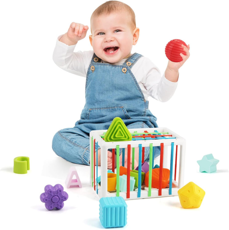 Jenilily Montessori Toys for 1 Year Old, Cloth Fishing Game, Boy Girls Toys Gifts, Baby Toys 6 to 12-18 Months, Baby Stacking Cups