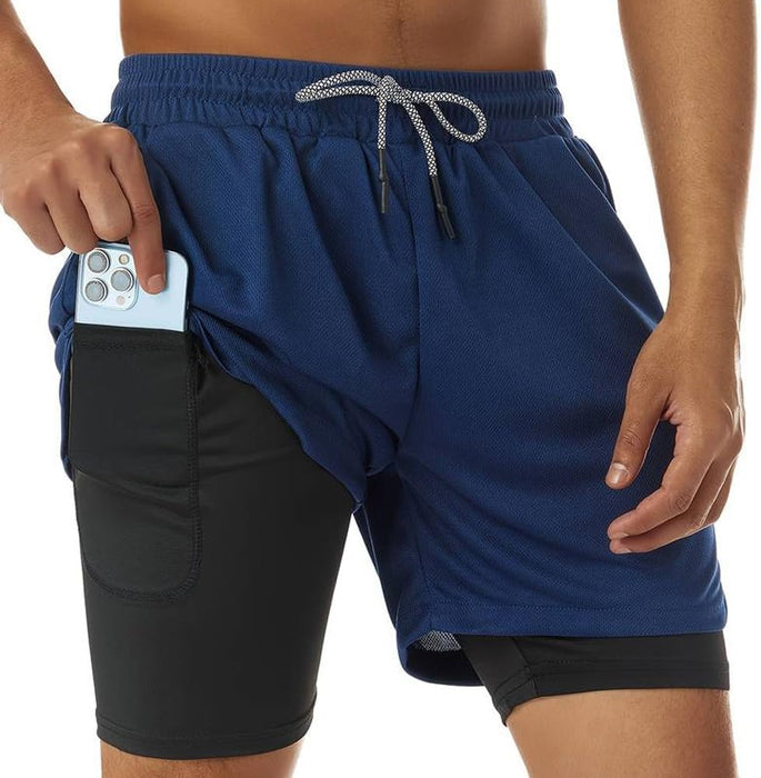 VITION Gym Shorts for Men, Men's Activewear Running Shorts,Drawstring Gym Shorts Men, 2 Layer Loose Athletic Shorts with 4 Pockets