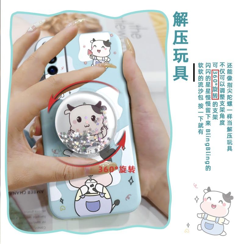 Lulumi-Phone Case For VIVO Y20/Y20i/Y20s/Y30 Standard Edition, Durable quicksand cute Back Cover Kickstand TPU colorful phone case Cartoon protective mobile case Rotatable stand