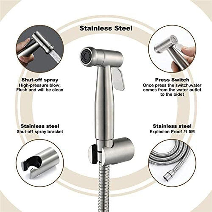 4 Pcs Bidet Toilet Sprayer Set Handheld Bidet Sprayer Kit Bathroom Hand shower for Self Cleaning Shattaf Set