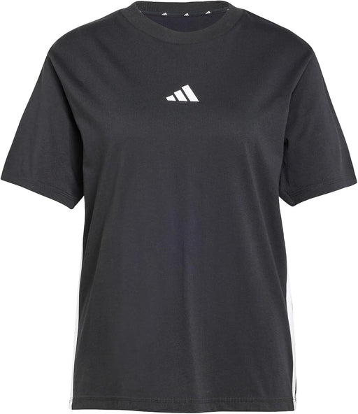 Women Essentials 3-Stripes Cotton T-Shirt - BLACK/WHITE