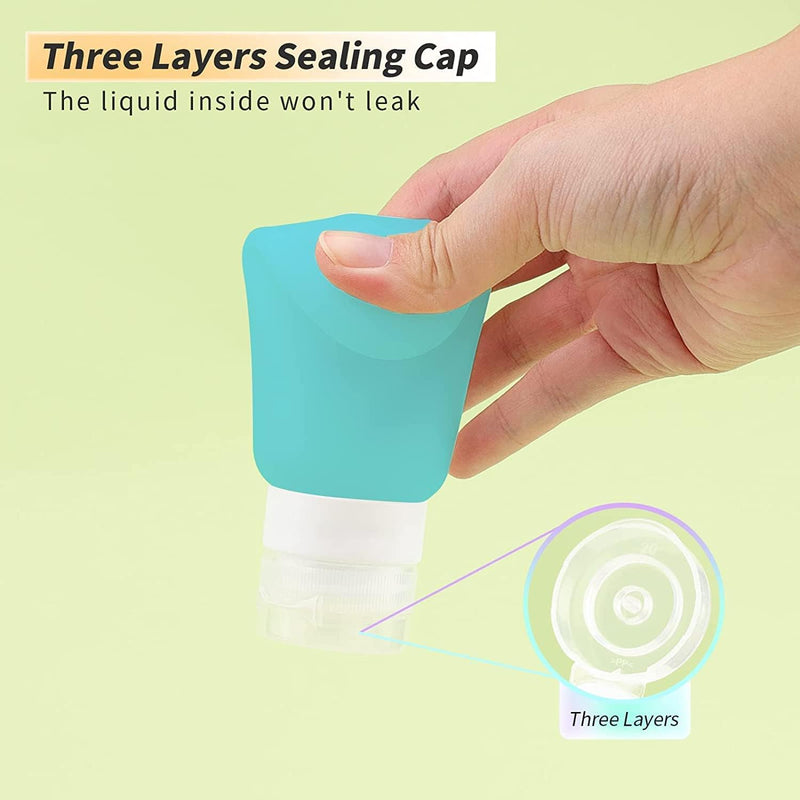 Leenwa 11 PCS Silicone Travel Bottles Set, TSA Approved Leak Proof Sque