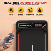 PowerMax Fitness VibroPad 3.5 HP BLDC Motorized 4 in 1 Vibration Walking Pad Treadmill for Home Use 8% Manual Incline with Remote Control Top Speed 6kh/h LED Display Running Surface 900x385mm