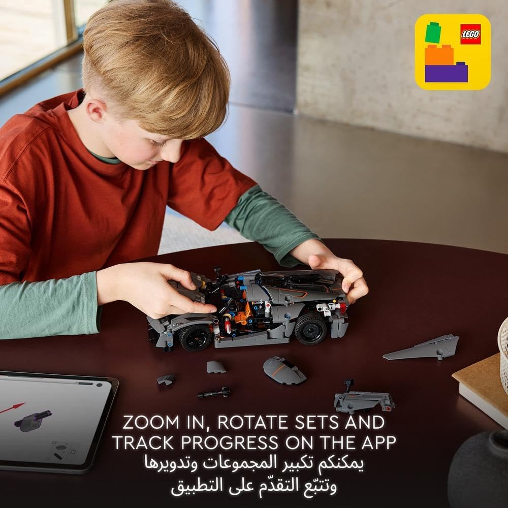 Technic Koenigsegg Jesko Absolut Grey Hypercar, Race Car Building Toy Set for Boys, Girls & Kids Aged 10 Plus, Buildable Vehicle Model Kit, Introduction to Engineering, Birthday Gift Idea 42173 – image 6