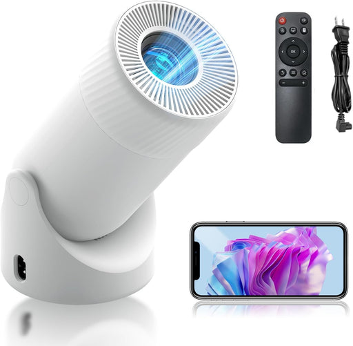 AOC Mini Projector with WiFi and Bluetooth, Portable Projector Full HD 4K Support with 180 Rotation Adjustment, 8000 Lumen, 220 ANSI Lumens,Auto Keystone Correction, Home Projector for Phone/Laptop