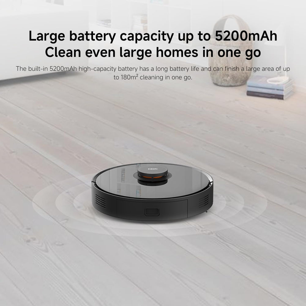 Xiaomi Robot Vacuum S10T, Smart LDS Navigation, 8000Pa Powerful Suction, 5200mAh Large Battery Capacity, 2-in-1 Vacuum and Mop, App Control, Pet Hair & Carpet Cleaning, Black