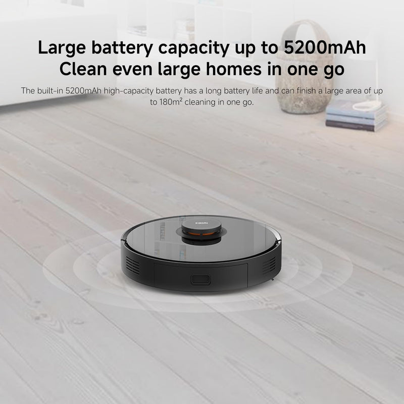 Xiaomi Robot Vacuum S10T, Smart LDS Navigation, 8000Pa Powerful Suction, 5200mAh Large Battery Capacity, 2-in-1 Vacuum and Mop, App Control, Pet Hair & Carpet Cleaning, Black