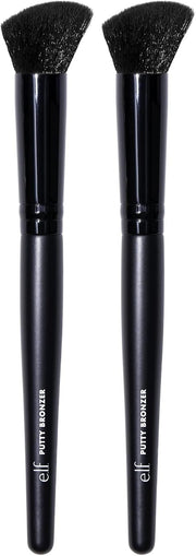 e.l.f. Putty Bronzer Brush, Angled Makeup Brush For Contour & Highlight, Made For The e.l.f. Putty Bronzer, Flawless Sanitary Application, Black - Black 14 x 38 x 197 mm (Pack of 2)
