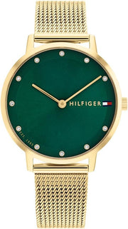 Women's Blue Dial Stainless - Gold / Green