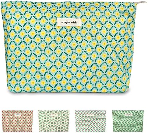 STARDW Flower Cosmetic Bags Makeup Bags for Women and Girls,Travel Makeup Bag Large Capacity Canvas Makeup Bag,Makeup Organizer Bag Zipper Pouch, Embossed pink, Large Capacity Aesthetic Makeup Bags