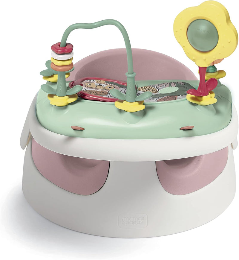 Mamas & Papas Baby Snug Seat and Activity Tray with Adjustable Features, Supportive, Stable and Easy Clean Design in Blossom (Pink)