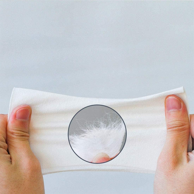 JEBBLAS Disposable Face Cleaning Towels Dry Soft Wipe Makeup Removing Cotton Tissue Wet and Dry Daul Use for Sensitive Skin, 60 Pcs/Bag, Total 120 Pcs