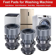 4 Pcs Washing Machine Support Adjustable Highly Non-slip Mat Shock and Noise Cancelling Washing Machine Feet Pad for Fridge and Dryer