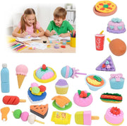 Erasers Kids, Novelty Erasers Cute Pencil erasers Mini Puzzle Rubber Boys, Girls, Students, Party Favors, Birthday Gift, Homework School Prize Rewards, Candy Food