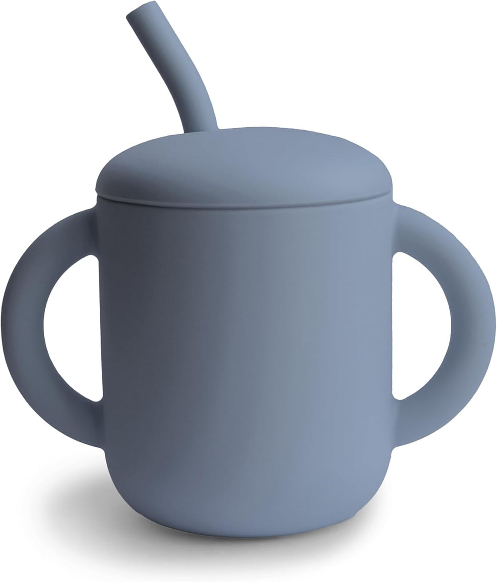 Silicone Training Cup + Straw Blush